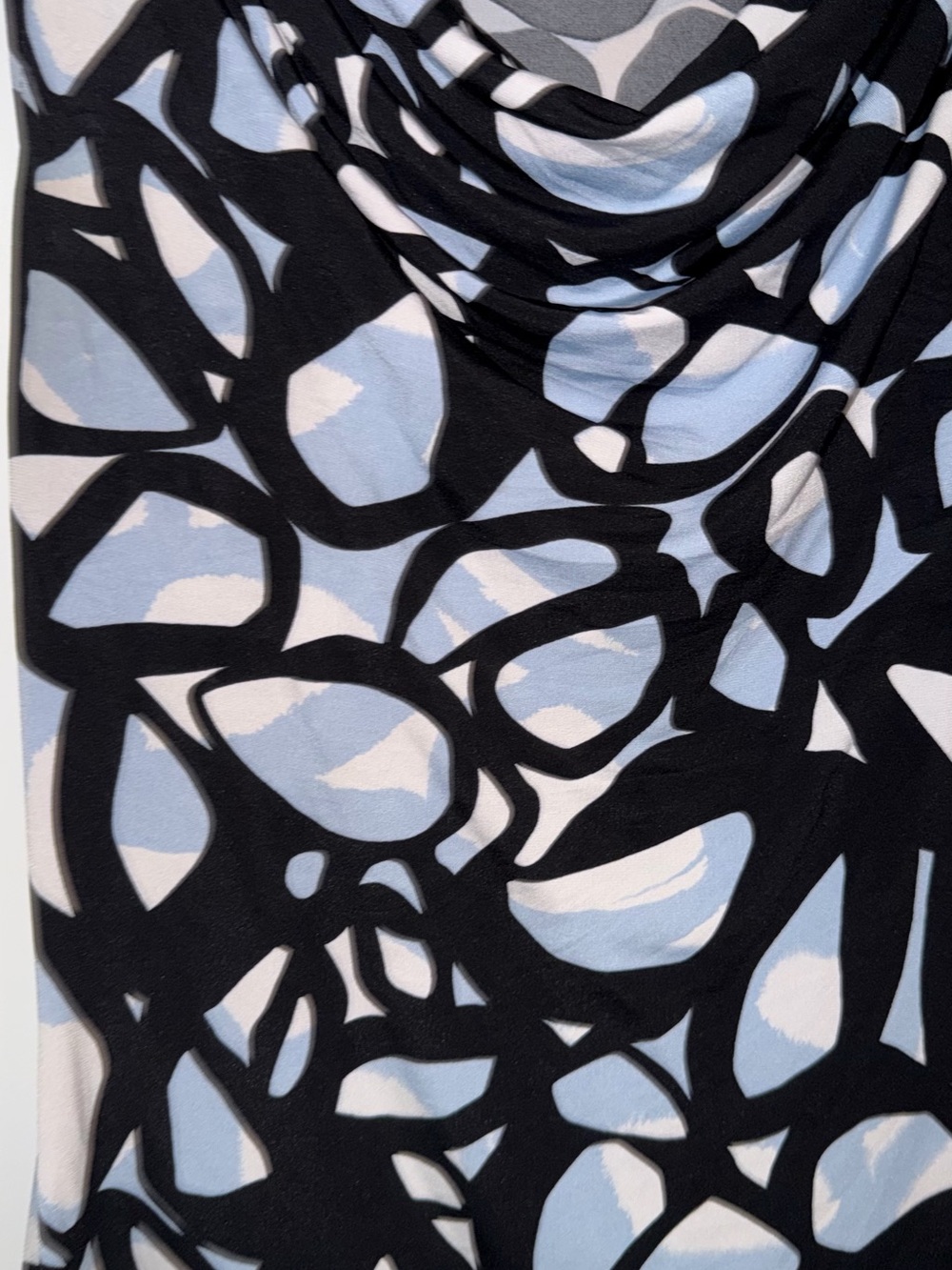 Calvin Klein Black & Light Blue Cowl Neck Sleeveless Top - Picture 4 of 4